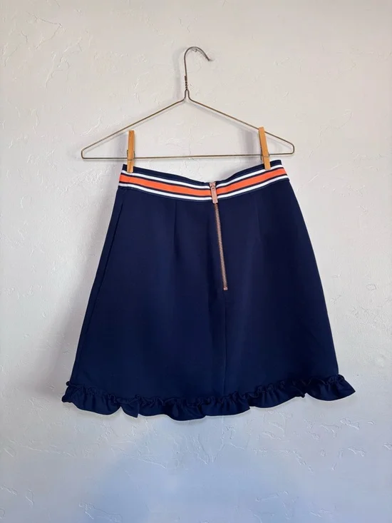 Ted Baker Xzenia Skirt Blue Bow Ruffle SZ 0 - Picture 3 of 7